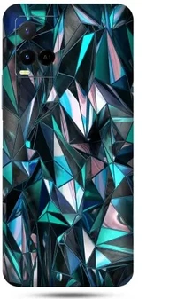 vivo y21 back cover Mclaxa Blue Polygon Mobile Skin Fo Vivo Y21, Blue Polygon, Vivo Y21 Mobile Skin (Blue Polygon Multicolour)