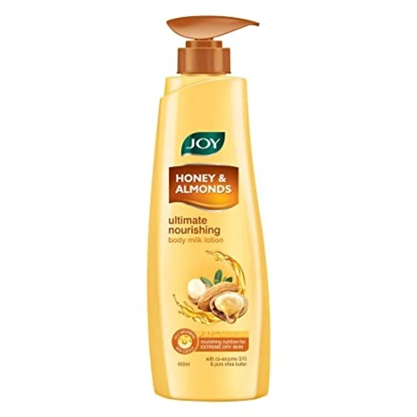 Joy Honey & बादाम अल्टीमेट 400ml के साथ Joy Honey & बादाम अल्टीमेट पौष्टिक बॉडी मिल्क लोशन बेहद सूखी त्वचा के लिए Co-enzyme Q10 शुद्ध शिया बटर विटामिन E, शहद और बादाम 400ml के साथ