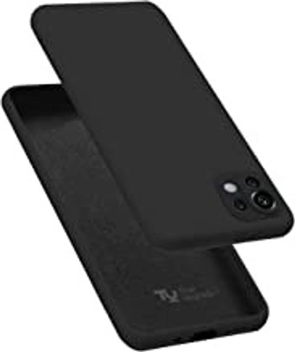Xiaomi Mi 11 Lite NE 5G / Mi 11 TRUEUPGRADE Thin सिलिकॉन माइक्रोफाइबर इंटीरियर कैमरा प्रोटेक्शन एंटी-स्क्रैच स्लिम फिट फ्लेक्सिबल फोन कवर Xiaomi Mi 11 Lite NE 5G / Mi 11 लाइट (काला) के लिए इस्तेमाल होने वाला