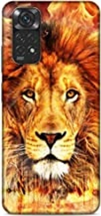 Redmi Note 11 5G CLEOK Back Cover for Redmi Note 11 5G (Lion's face) 3D Printed Design Phone Back Hard Plastic Cover Case for Redmi Note 11 5G