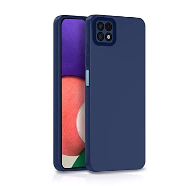 samsung galaxy a22 5g Pikkme Samsung Galaxy A22 5G Back Cover Soft Matte Liquid Silicone TPU | Camera Protection | Shockproof Slim Back Case for Samsung Galaxy A22 5G (Blue)