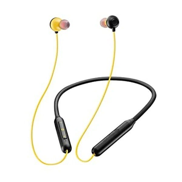 फ्लेक्सिबल, और नॉइज़ कैंसलेशन Bluetooth नेकबैंड digirock NB401 (पीला) मजबूत बेस के साथ, 15 घंटे लंबा प्ले टाइम, लाइटवेट, एर्गोनोमिक, अल्ट्रा फ्लेक्सिबल, और नॉइज़ कैंसलेशन Bluetooth नेकबैंड