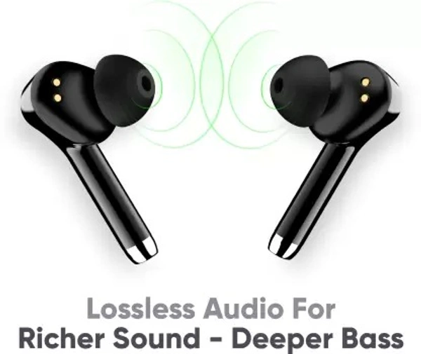 Mivi DuoPods M80 True Wireless Bluetooth Earbuds with Qualcomm Aptx, Studio Sound, Powerful Bass, 30 Hours of Battery and Ear pods with Touch Control Bluetooth Headset (Black, True Wireless)