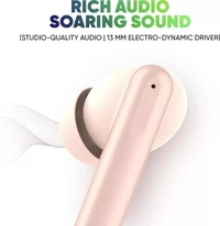 Mivi DuoPods F70 ENC with Quad Mic, 50+ Hrs Playtime| Made in India | Powerful Bass Bluetooth Headset (Coral, True Wireless)