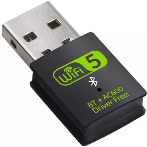 600Mbps for Laptop/Desktop(wifi) USB Adapter (Black) UNIY 2 in one 5G+2.4G wireless+Bluetooth USB dongle 600Mbps for Laptop/Desktop(wifi) USB Adapter (Black)
