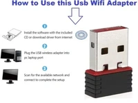 Wireless Mini Wi-Fi Network USB Adapter (Black) Etake Wi-Fi Receiver 2.4GHz, 802.11b/g/n USB 2.0 Wireless Mini Wi-Fi Network USB Adapter (Black)