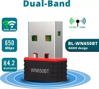 AC650M Dual-Band Wi-Fi USB Adapter (Black) Match LB-Link BL-WN650BT Bluetooth 4.2 and AC650M Dual-Band Wi-Fi USB Adapter (Black)