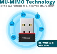 AC650M Dual-Band Wi-Fi USB Adapter (Black) Match LB-Link BL-WN650BT Bluetooth 4.2 and AC650M Dual-Band Wi-Fi USB Adapter (Black)