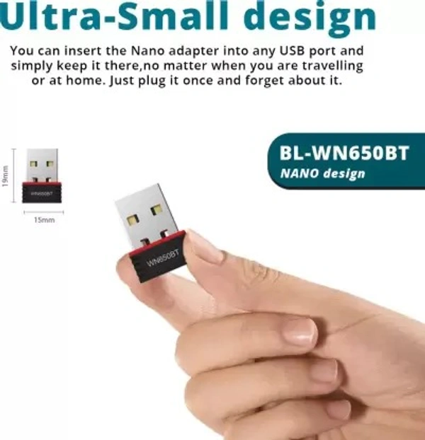 AC650M Dual-Band Wi-Fi USB Adapter (Black) Match LB-Link BL-WN650BT Bluetooth 4.2 and AC650M Dual-Band Wi-Fi USB Adapter (Black)