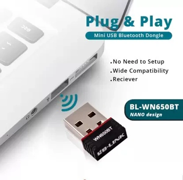 AC650M Dual-Band Wi-Fi USB Adapter (Black) Match LB-Link BL-WN650BT Bluetooth 4.2 and AC650M Dual-Band Wi-Fi USB Adapter (Black)