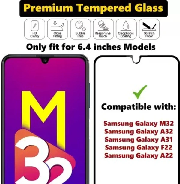 M32 5G and Other 6.5 inch Models) (Pack of 1) SmartBuy Edge To Edge Tempered Glass for Samsung Galaxy M32, Samsung Galaxy A32, Samsung Galaxy A31, Samsung Galaxy A22, Samsung Galaxy F22, (Will Not Fit M32 5G and Other 6.5 inch Models) (Pack of 1)