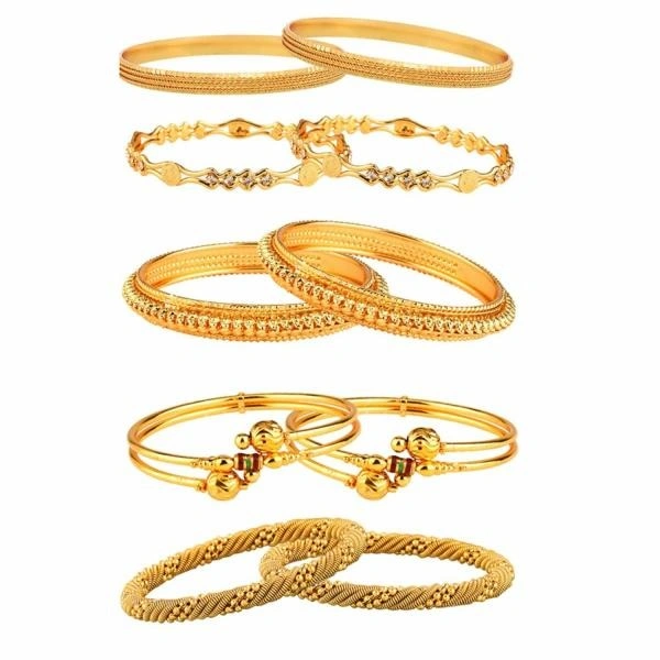 Coinage Bangles For Women - Pack Of 10 (2.6) Zeneme Combo Of Designer Victoria Bangles, Pearls Bangles, Trendy Gold Plated and Coinage Bangles For Women - Pack Of 10 (2.6) - 2.4 , 2.4 , 2.6, Gold