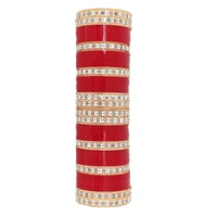 Maroon Color choora (752-M1C1-LJ102-M-210) LUCKY JEWELLERY Bridal Wedding punjabi chuda Designer chura CZ Stone with Traditional Polka Dot Maroon Color choora (752-M1C1-LJ102-M-210) - 2-10, 2-2, 2-4, 2-6, 2-8, Maroon