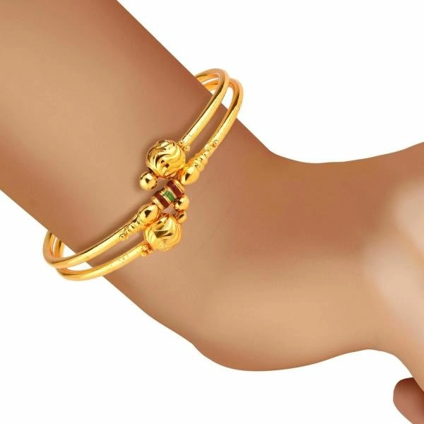 Gold Plated Bangles For Women - Pack Of 10 (2.6) Zeneme Combo Of Designer Pearls Bangles, Trendy Gold Plated Bangles For Women - Pack Of 10 (2.6) - 2-4, 2-6, 2-8, Gold