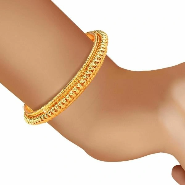 Gold Plated Bangles For Women - Pack Of 10 (2.6) Zeneme Combo Of Designer Pearls Bangles, Trendy Gold Plated Bangles For Women - Pack Of 10 (2.6) - 2-4, 2-6, 2-8, Gold