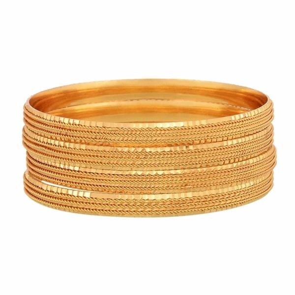 Gold-plated Bangle Set For Women (Pack of 6) Zeneme Combo of Designer Latest Style Alloy Gold-plated Bangle Set For Women (Pack of 6) - 2-4, 2-6, 2-8, Gold Color