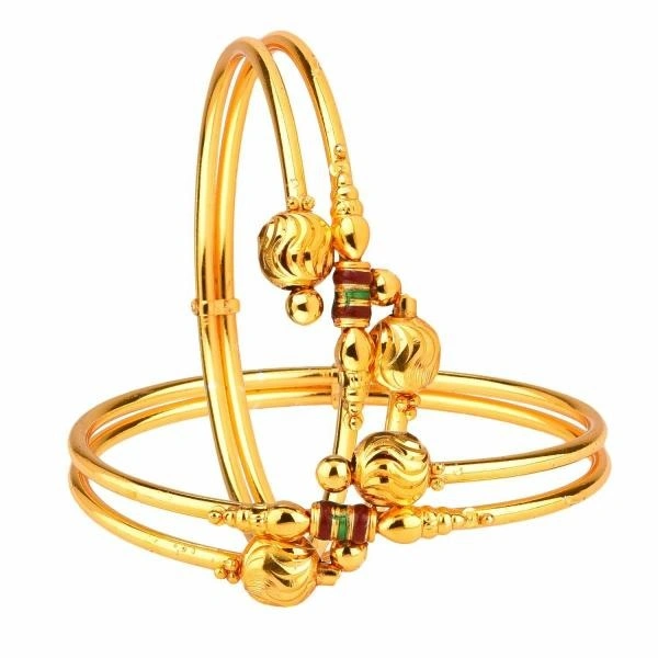 Gold-plated Bangle Set For Women (Pack of 8) Zeneme Combo Of Latest Design Alloy Gold-plated Bangle Set For Women (Pack of 8) - 2-4, 2-6, 2-8, Gold Color