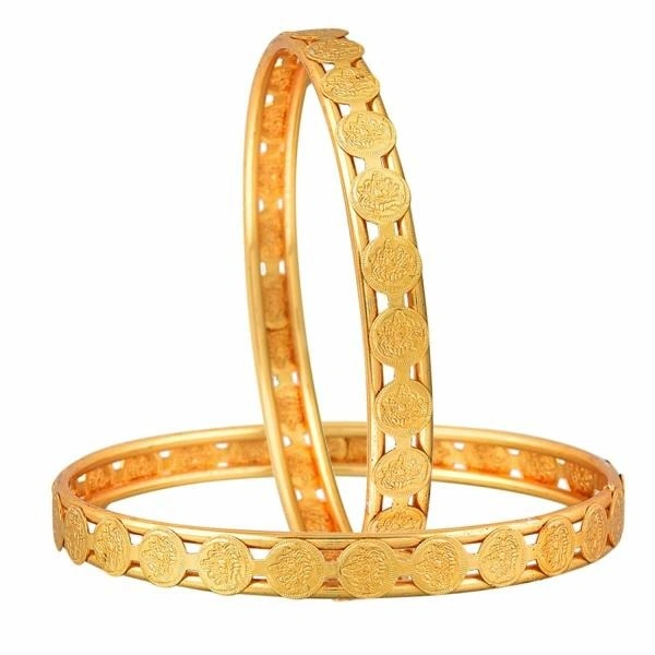 Gold-plated Bangle Set For Women (Pack of 8) Zeneme Combo Of Latest Design Alloy Gold-plated Bangle Set For Women (Pack of 8) - 2-4, 2-6, 2-8, Gold Color