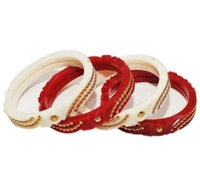 Acrylic Shakha Pola Bangle Set Pack of 4 ( Size 2-8) Bovzen- Gold Plated Acrylic Shakha Pola Bangle Set Pack of 4 ( Size 2-8) - 2-2, 2-4, 2-6, 2-8, Multi Color