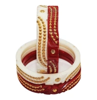 Acrylic Shakha Pola Bangle Set Pack of 4 ( Size 2-8) Bovzen- Gold Plated Acrylic Shakha Pola Bangle Set Pack of 4 ( Size 2-8) - 2-2, 2-4, 2-6, 2-8, Multi Color