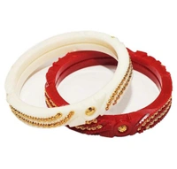Acrylic Shakha Pola Bangle Set Pack of 4 ( Size 2-8) Bovzen- Gold Plated Acrylic Shakha Pola Bangle Set Pack of 4 ( Size 2-8) - 2-2, 2-4, 2-6, 2-8, Multi Color