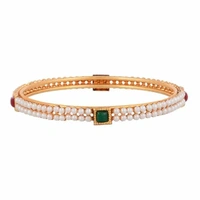 Designer Bangles Jewellery For Girl and Women Zenem Bangle Gold Plated Pearl CZ Studded Multicolor Designer Bangles Jewellery For Girl and Women - 2-4, 2-6, 2-8, Multi Color