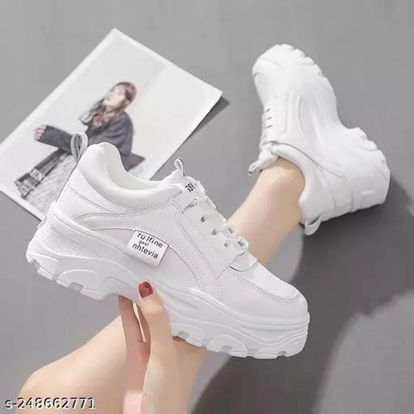 Latest Trends Kids Girls Mesh White Sports Shoes - 6