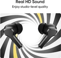 REALME realme Techlife Buds T100 with up to 28 Hours Playback & AI ENC for Calls Bluetooth Headset - (Black, True Wireless)