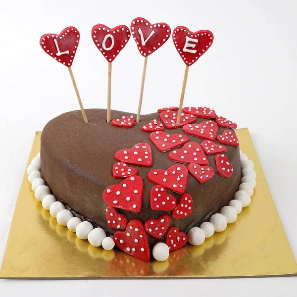 Valentine Red Heart Chocolate Cake - 2 Pound