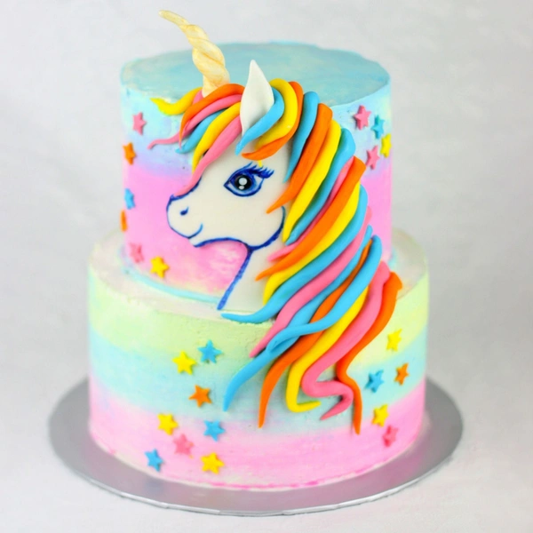 Two Tier Truffle Unicorn Cake - 4 Pound