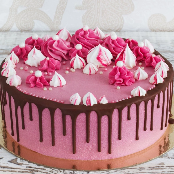 Pink Strawberry Cream Cake - 2 Pound