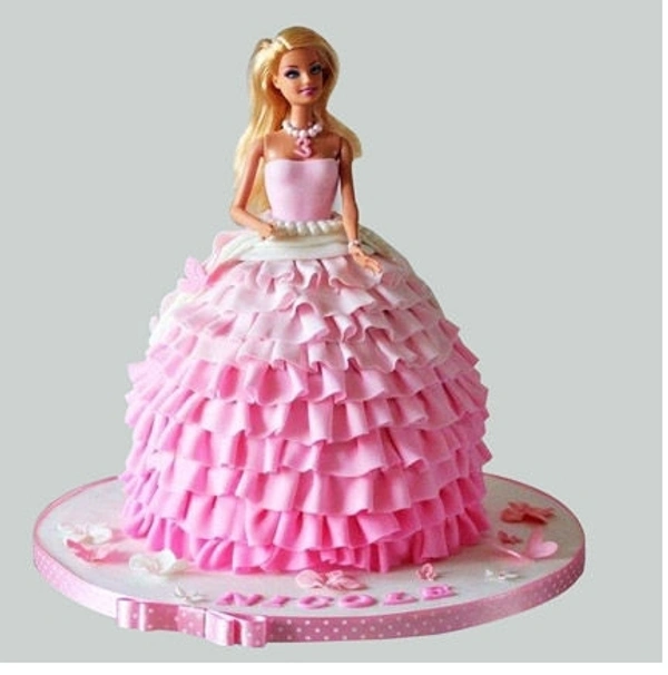 Pink Dress Barbie Doll Cake - 2 Pound