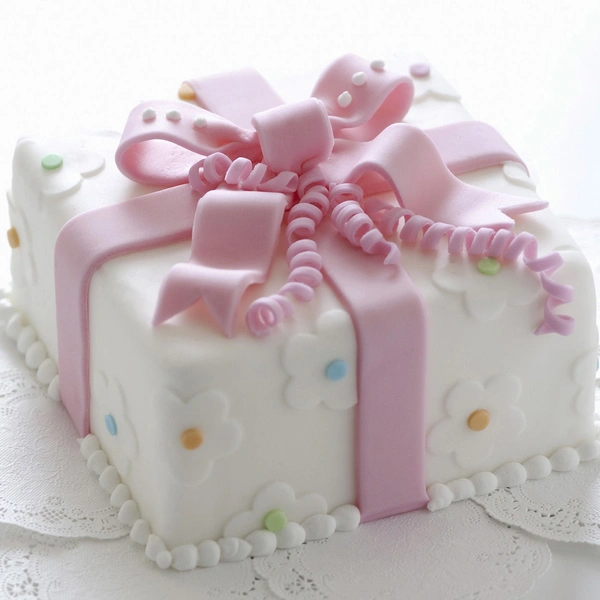 Pink Gift Wrap Chocolate Cake - 2 Pound