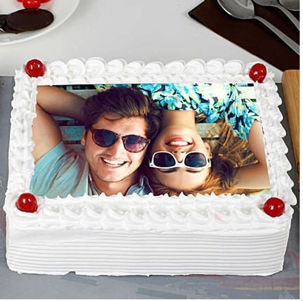 Pineapple Photo Cream Cake - 2 Pound