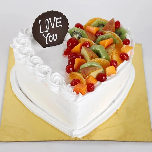 Heart Vanilla Fruit Cake - 2 Pound