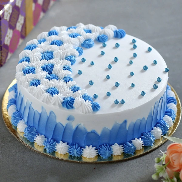 Badhate Designer White Cream Cake - 1 Pound