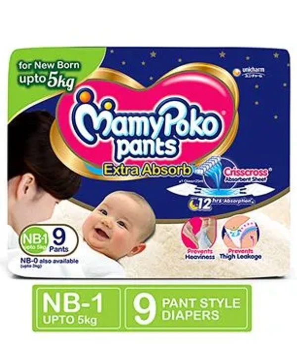 Mamypoko Pants Blue NB9 Pc