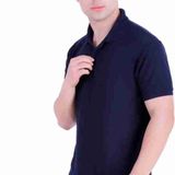 Navy Blue Polo Neck T-shirt  - XXL, Navy Blue 