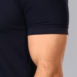 Navy Blue Polo Neck T-shirt  - XXL, Navy Blue 
