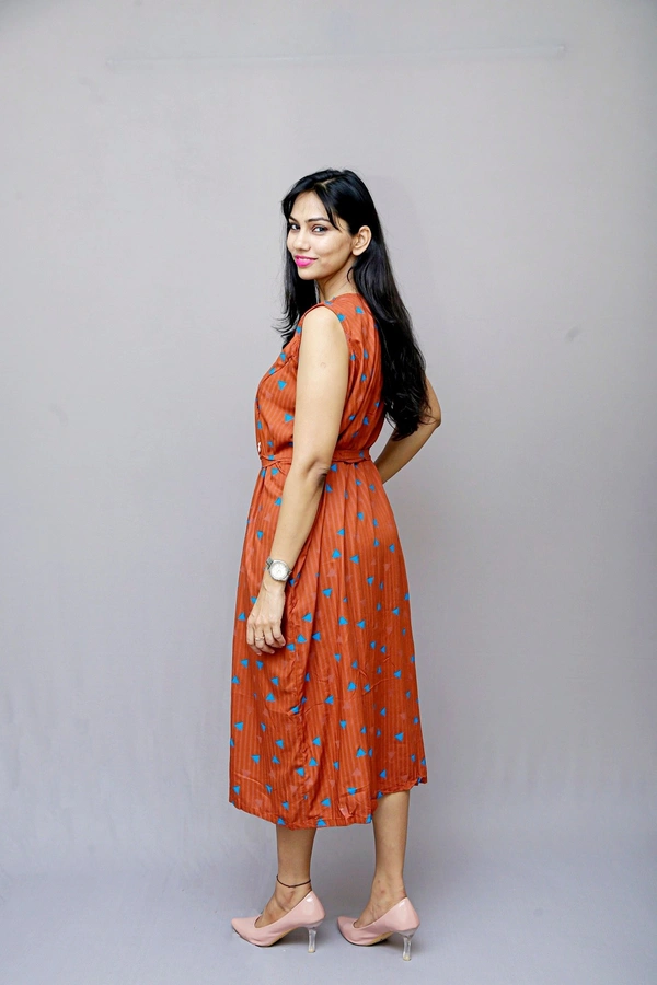 Mom's Kurtiz by Neil Maternity Western Style Dress - Brown, 42, Premium Quality Rayon Cotton