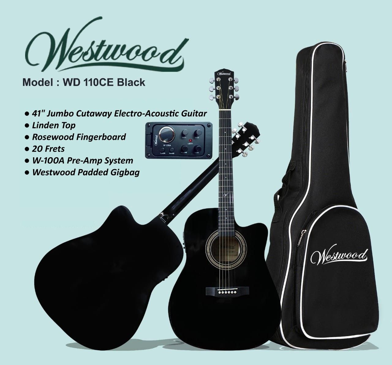 Westwood semi acoustic deals guitar