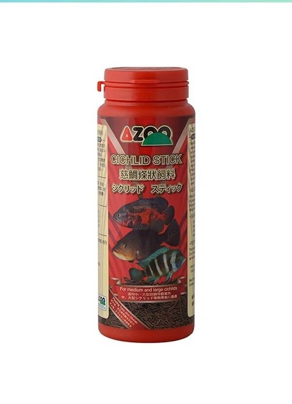 AZOO Chichlid Stick Food 125g/330ml, For Medium And Large Chichlid Fish