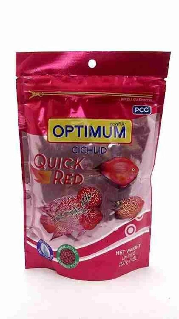 OPTIMUM QUICK RED FISH FOOD | SUITABLE FOR ALL CICHLID AND HORN FISH | LARGE PELLET