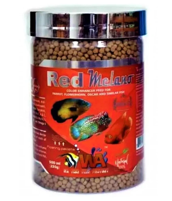 WA RED MELANO|FISH FOOD FOR ENHANCING COLOR|220GM