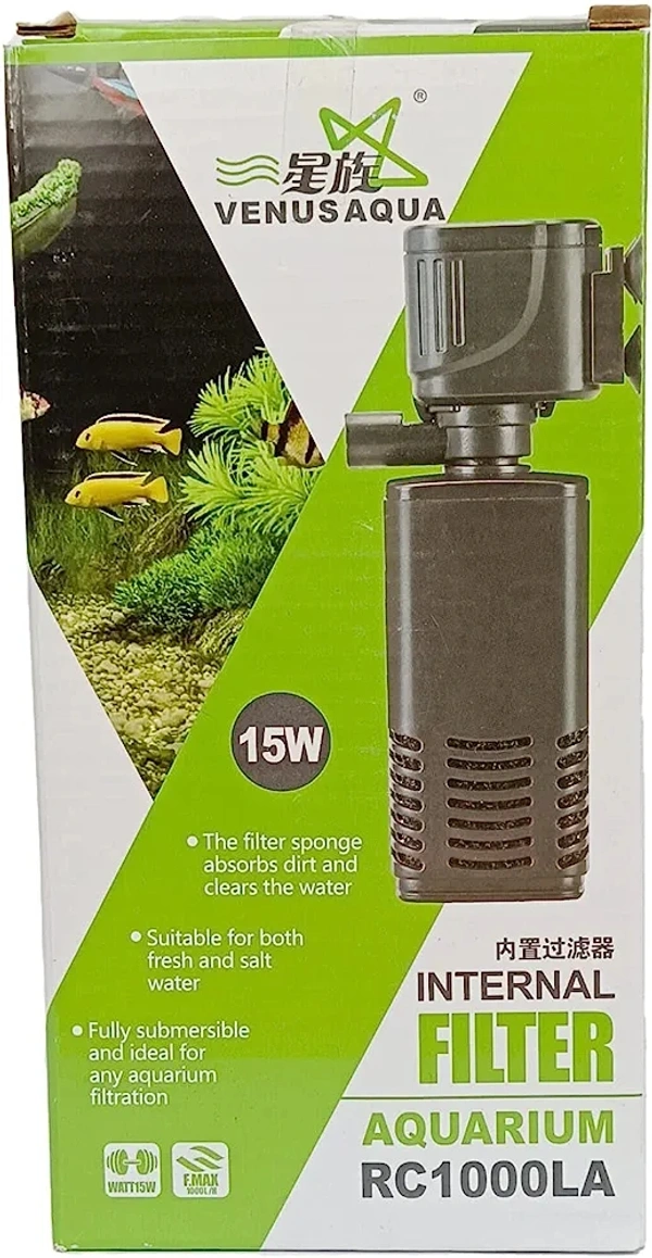 Aquarium Internal Filter|Venus Aqua RC 1000LA|15Watt, 1000L/H|Power Filter 