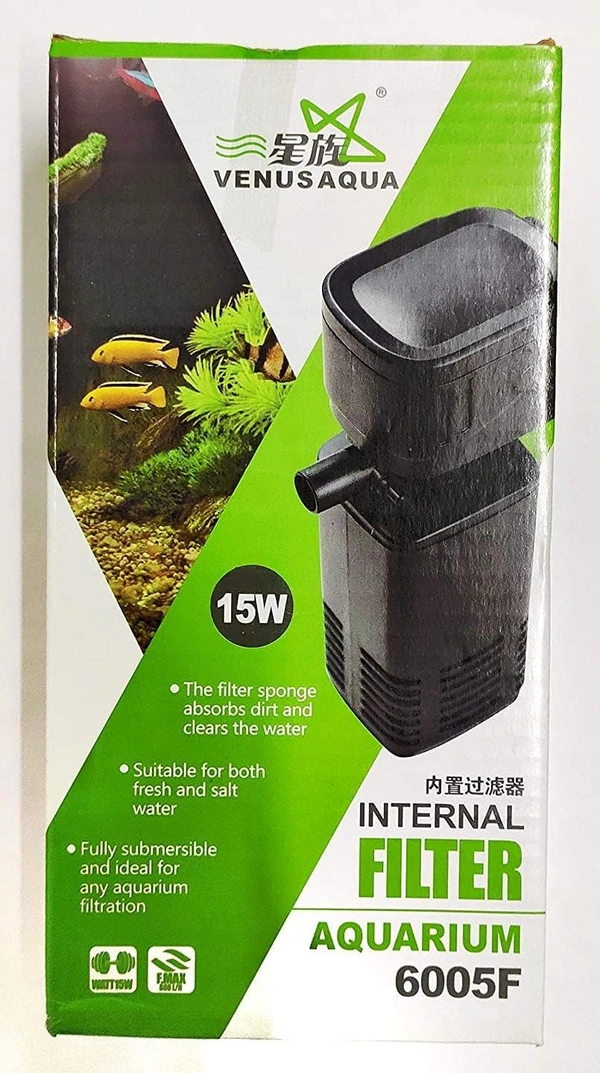 Aquarium Internal Filter|Venus Aqua 6005F|15 Watt, 880L/H|Power Filter