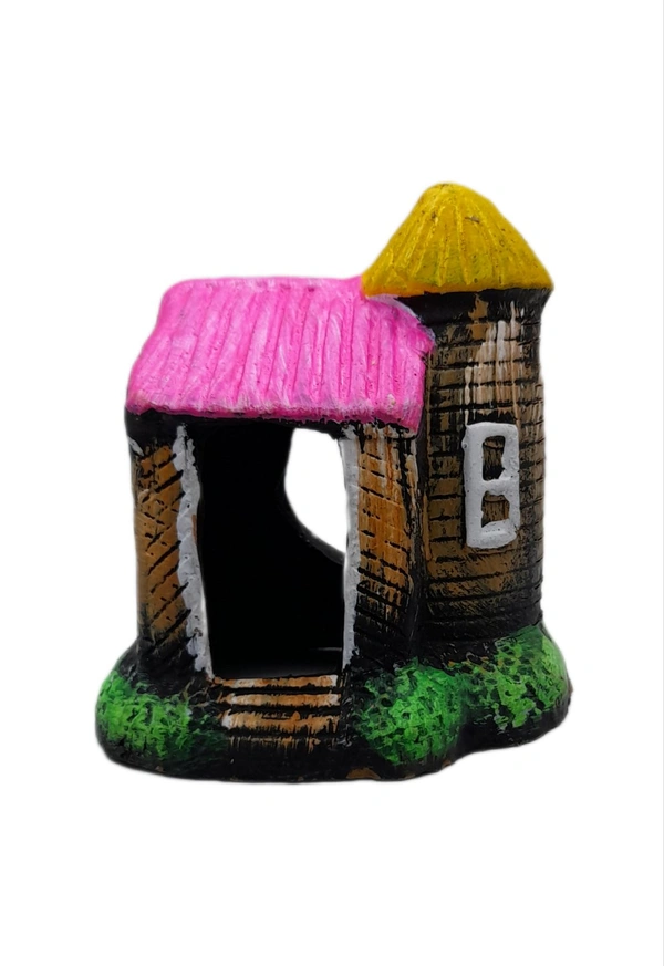 Small House Showpiece For Aquarium Decoration|Terracotta Made 