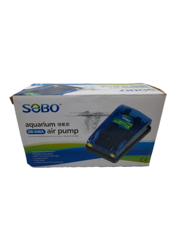 Aquarium Air Pump|Double Nozzle|SOBO SB-648A|Power: 5 Watt 