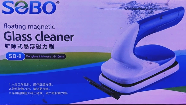 SOBO Aquarium Magnetic Glass Cleaner | Suitable Upto 10 mm Thickness Glass|Model: SB-08