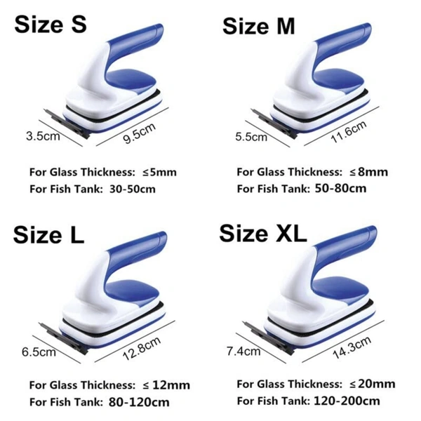SOBO Aquarium Magnetic Glass Cleaner | Suitable Upto 10 mm Thickness Glass|Model: SB-08 - SB-08/ Upto 12mm